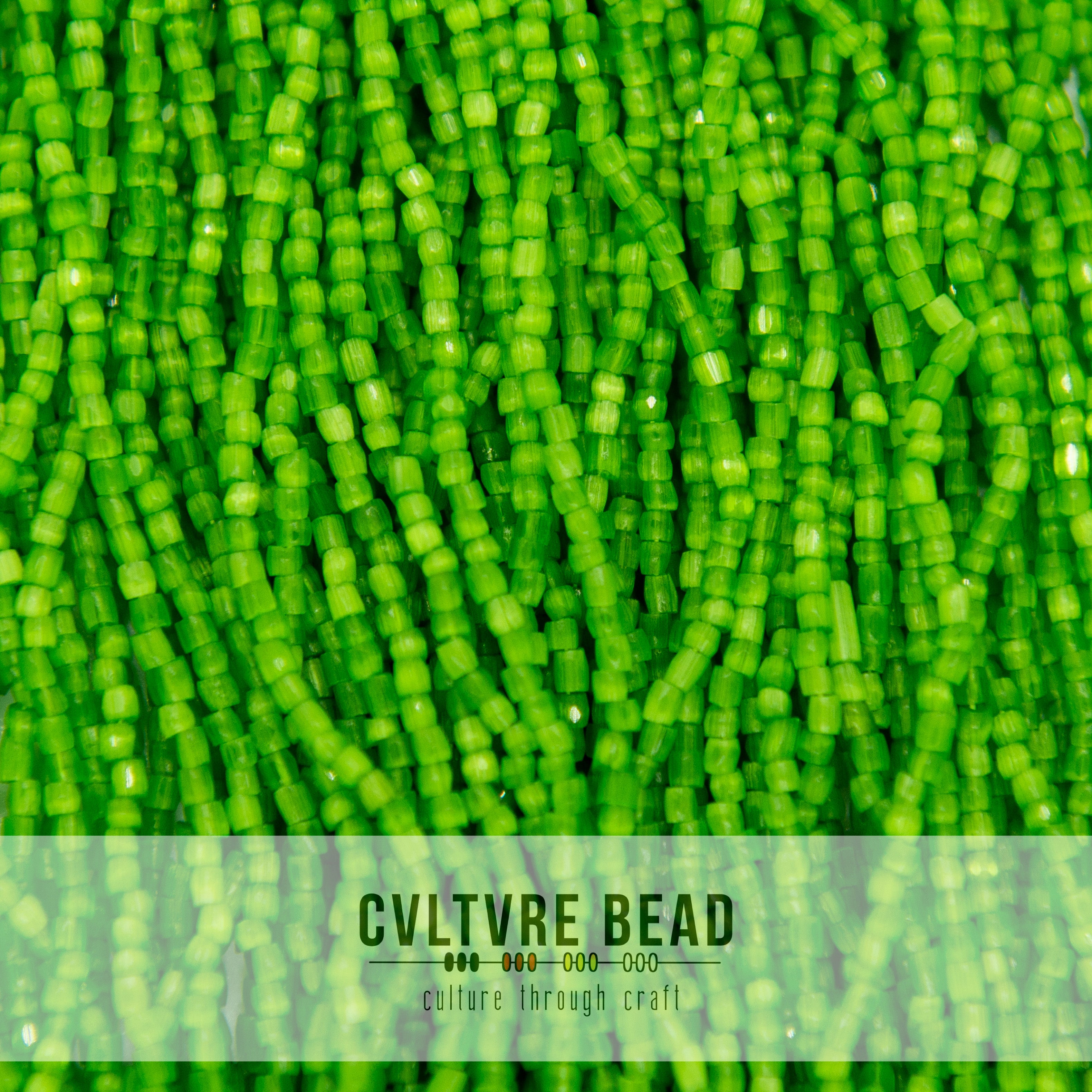 Czech Seed Bead 12/0 - Green Satin - 1 Hank
